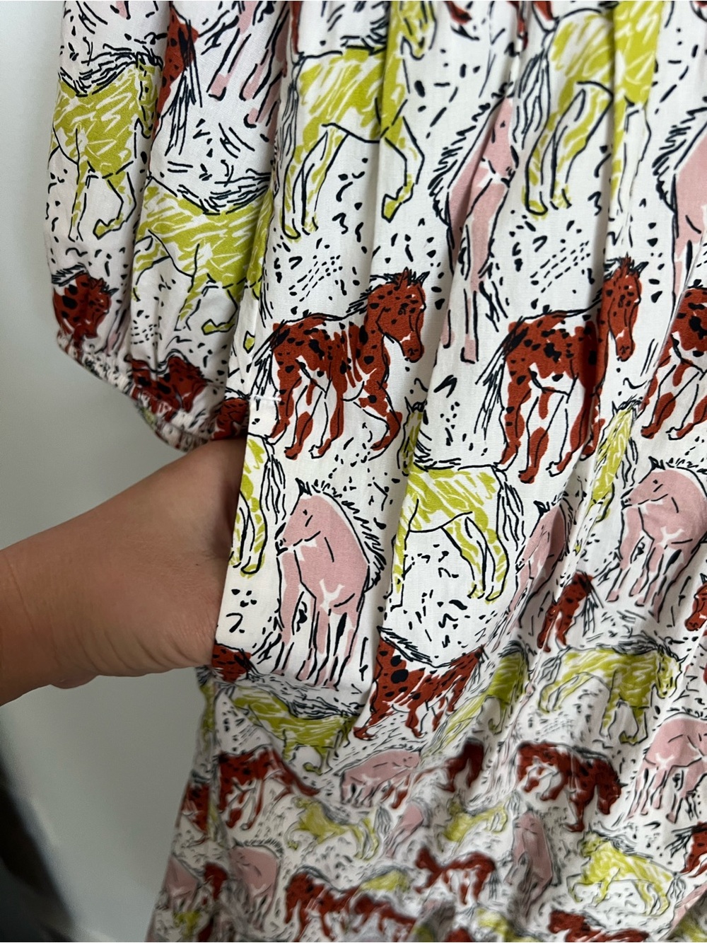 Anthropologie Maeve The Bettina Shirt Dress Horse Print Women's Size XS - Picture 5 of 8